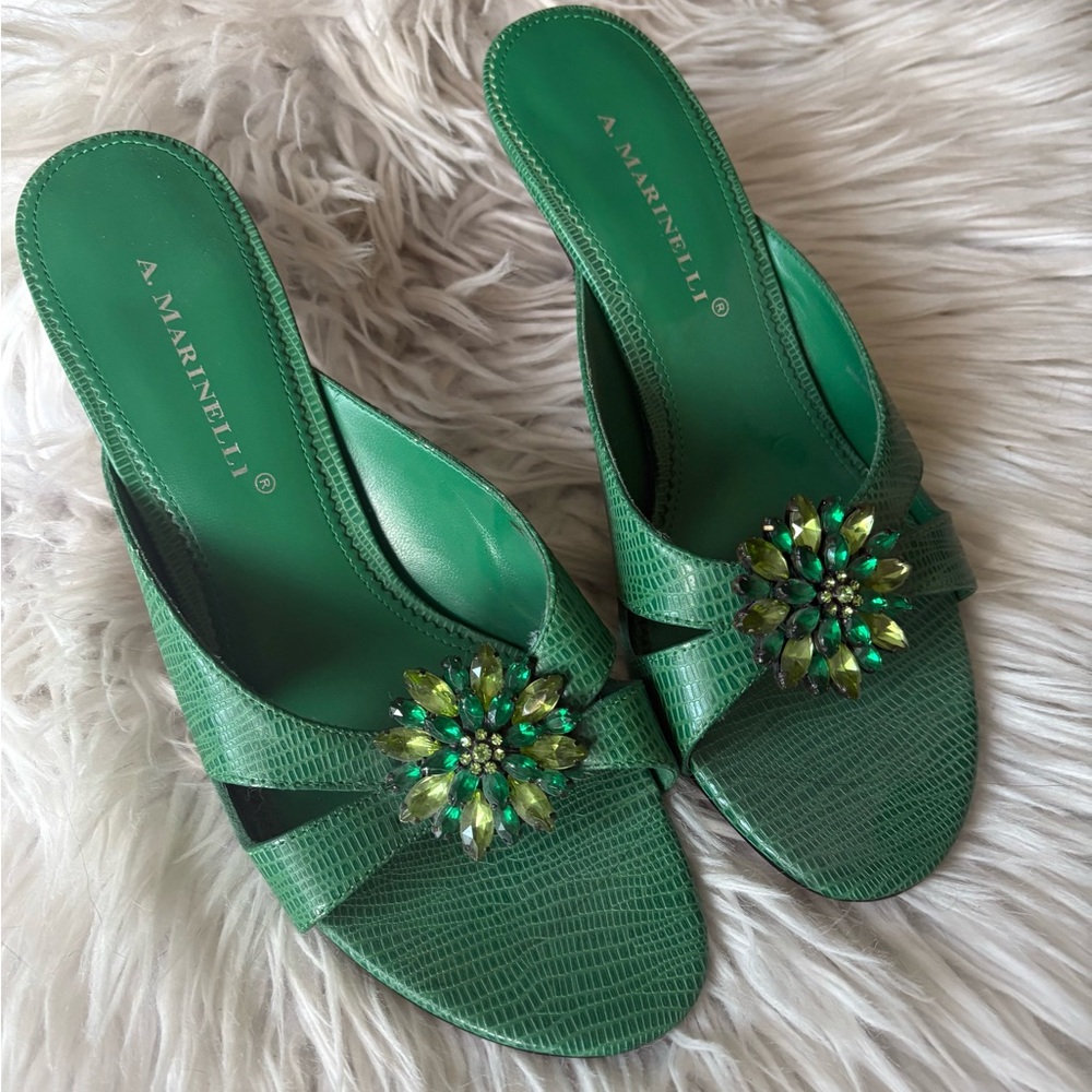 Bright green A. Marinelli shoes